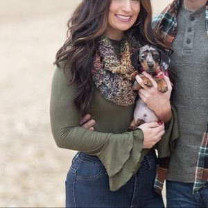 Hunter Green Bell Sleeve Top